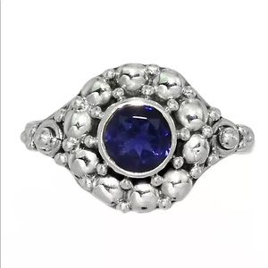 BOUTIQUE IOLITE 925 STERLING SILVER RING, SIZE 8